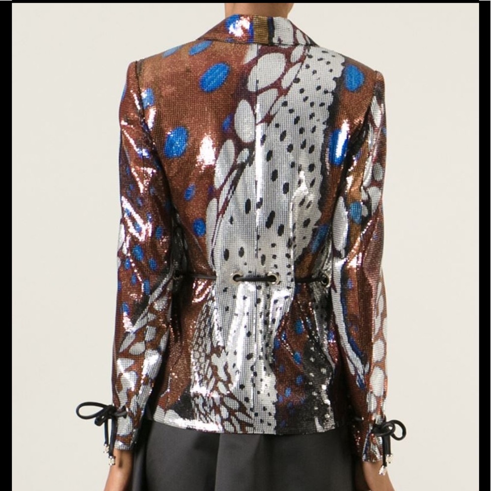 🆕 NWT Roberto Cavalli Ranveli-Print Sequin Jacket
